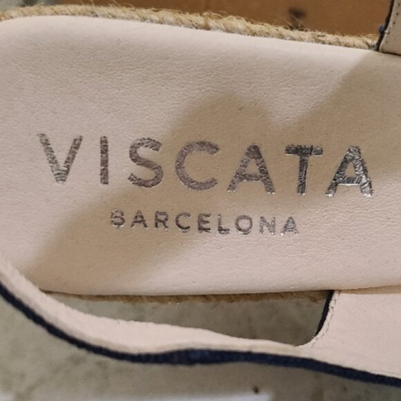 NEW NWOT! VISCATA BARCELONA WEDGE ESPADRILLE SHOES SLINGBACK CANVAS sz 41 - Picture 5 of 8